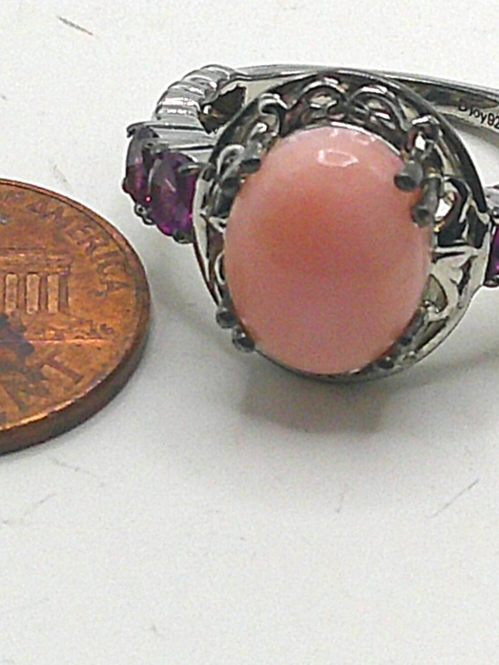 Peruvian Pink Opal Ring sz 6.75 - Picture 7 of 7